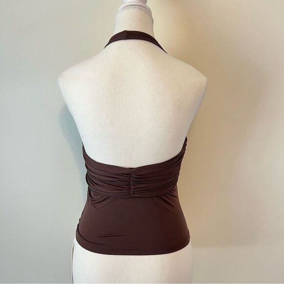 Sasha Therese Blair Halter Top Chocolate Brown NEW Size Small Y2K - Picture 5 of 6